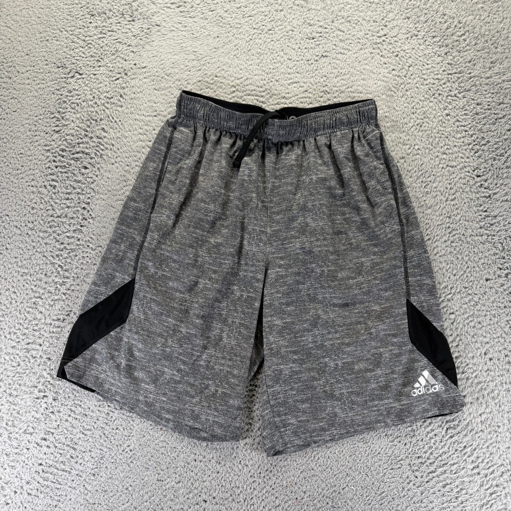 Adidas Climalite‎ Shorts Mens M Gray Polyester Athletic Running Workout Stretch